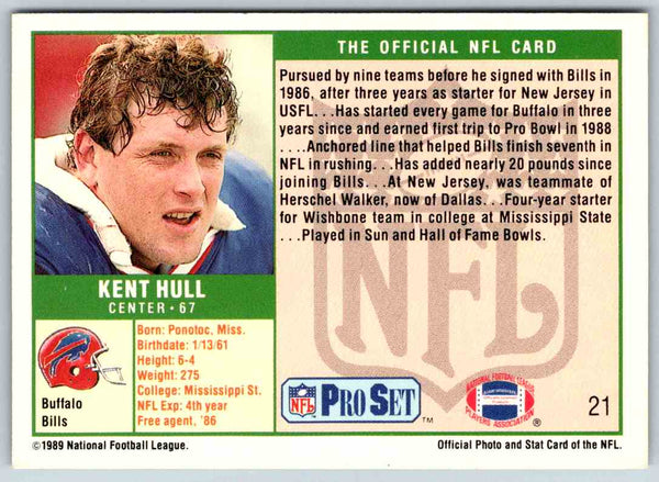 1989 NFL Proset Kent Hull #21