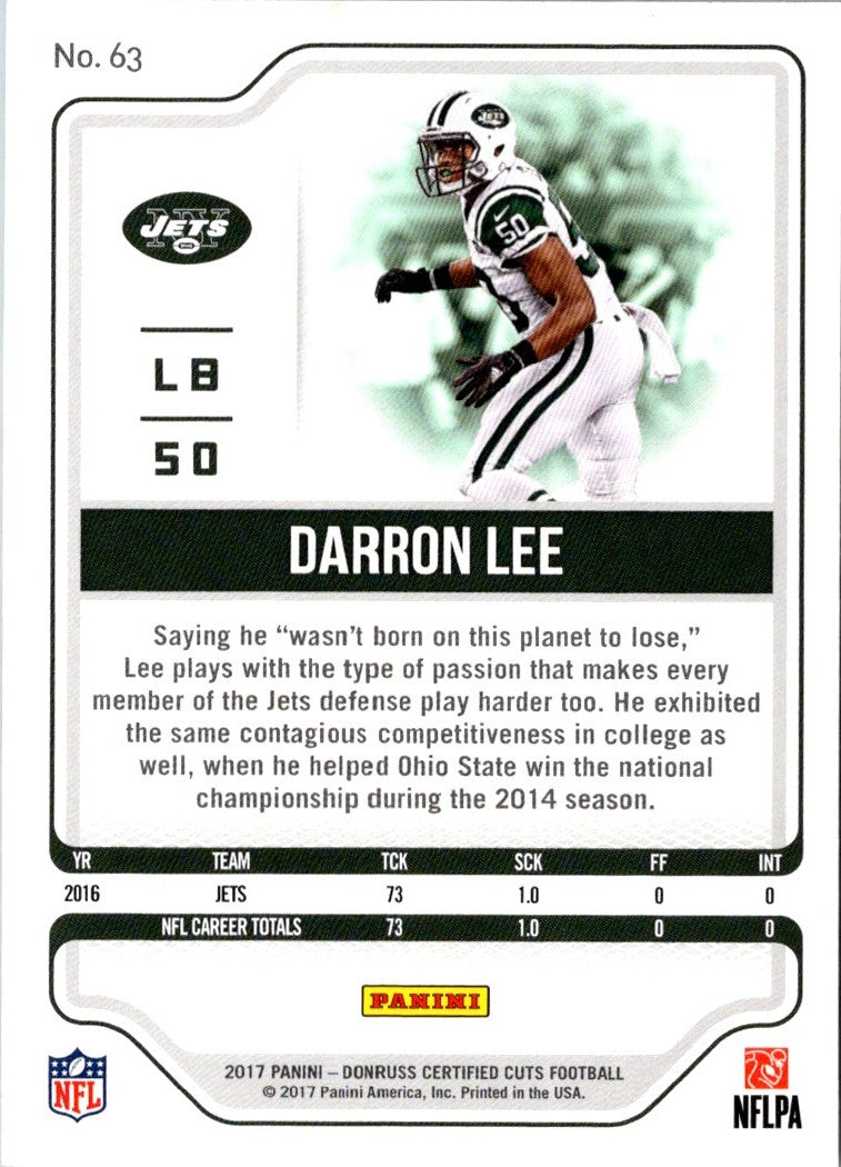 2017 Donruss Certified Cuts Darron Lee