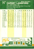1987 Fleer Star Stickers Carney Lansford #71