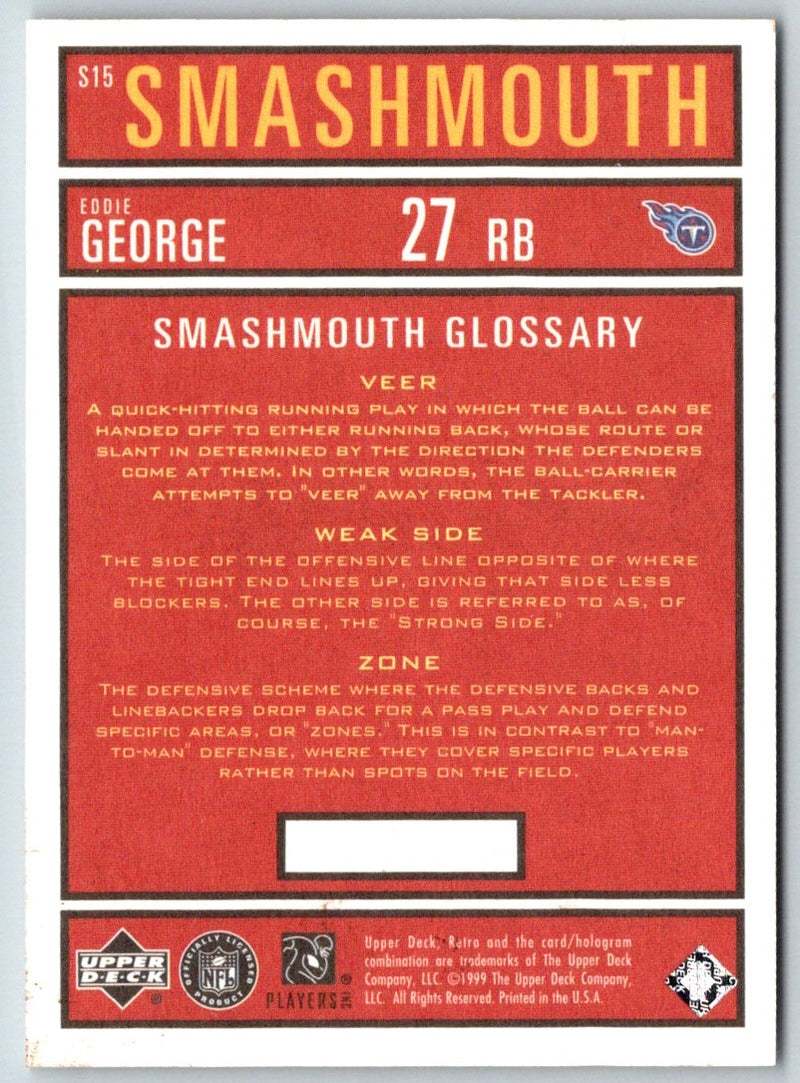 1999 Upper Deck Retro Smashmouth Eddie George