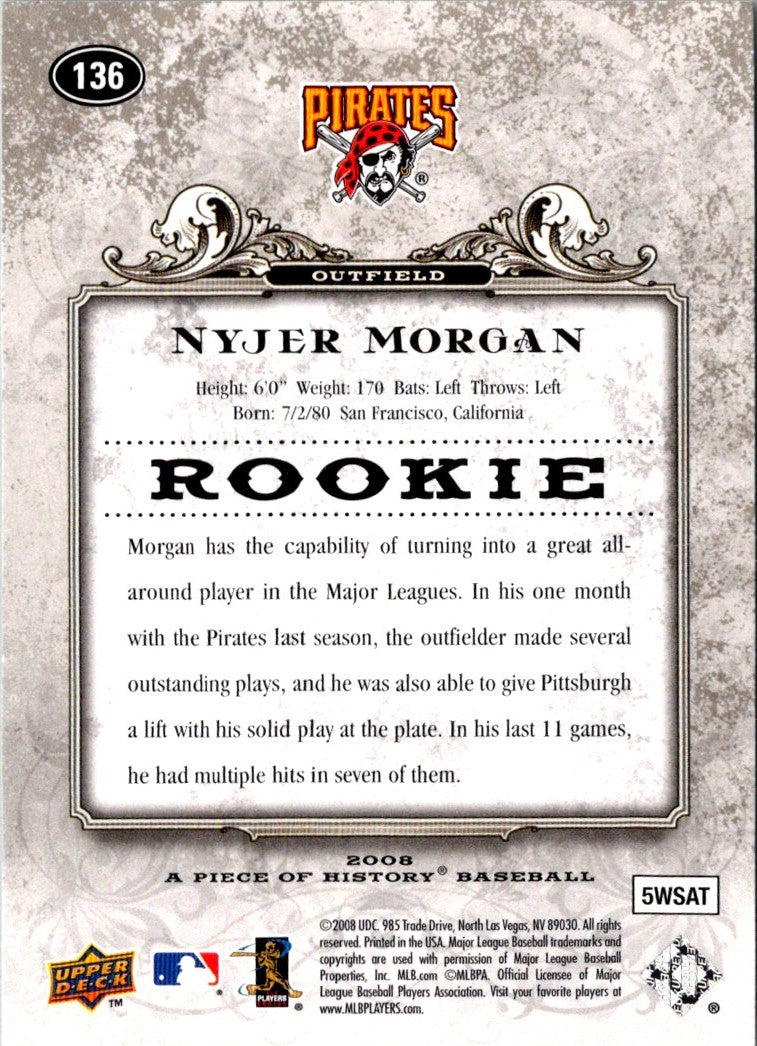 2008 Upper Deck A Piece of History Nyjer Morgan