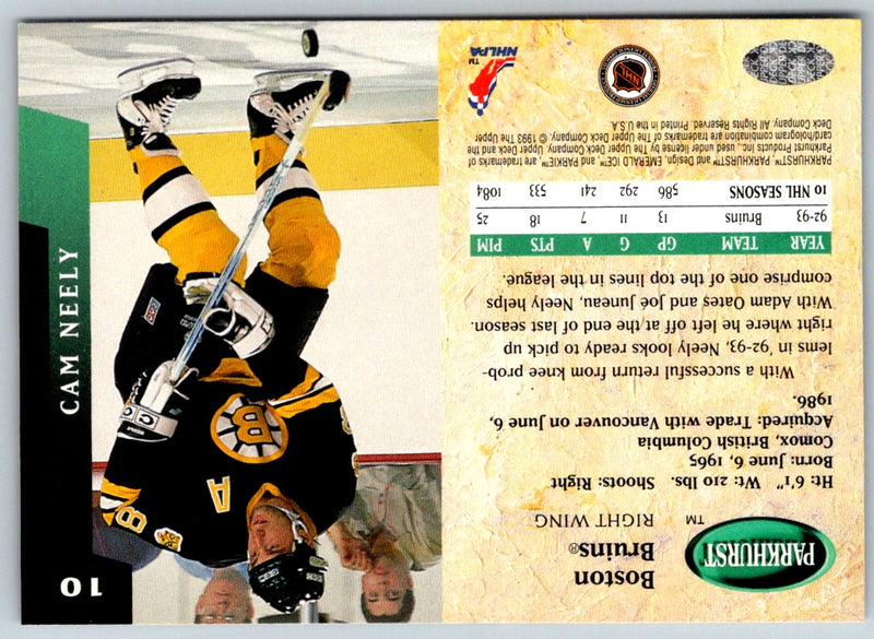 1993 Parkhurst Cam Neely