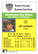 1990 CMC Oklahoma City 89ers Pat Garman