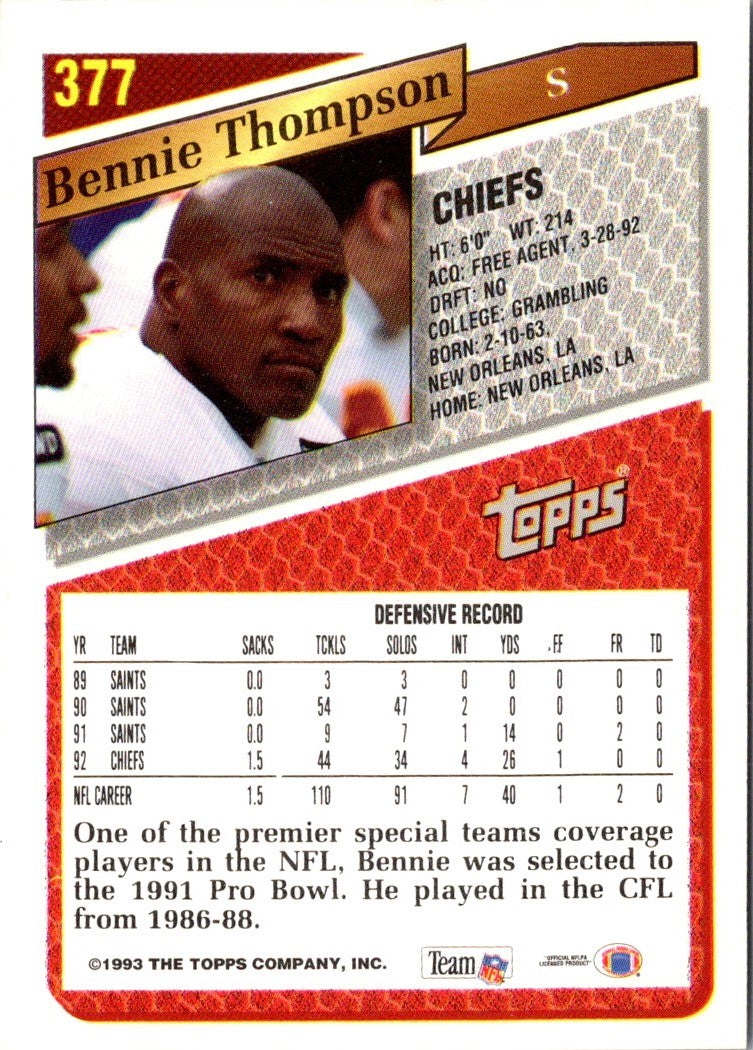 1993 Topps Gold Bennie Thompson