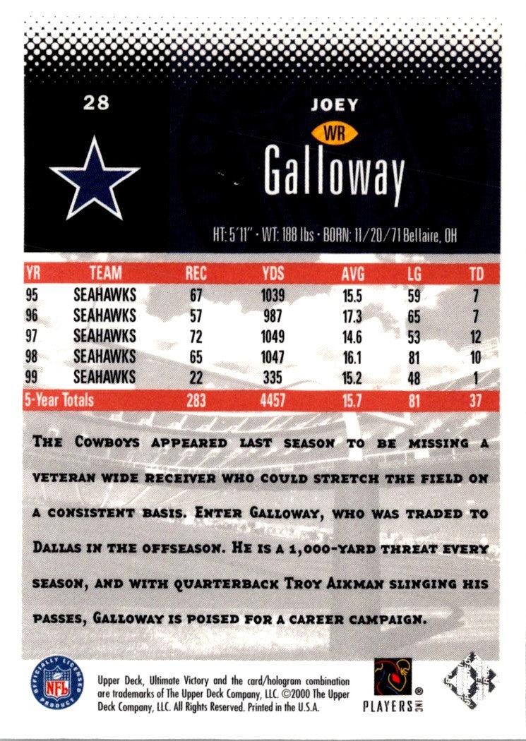 2000 Upper Deck Ultimate Victory Joey Galloway