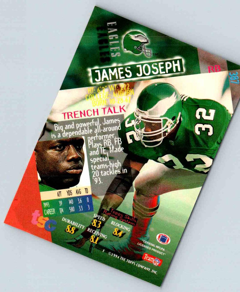 1994 Topps Stadium Club Football James Joseph