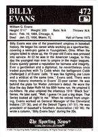1992 Conlon Collection TSN Billy Evans #472