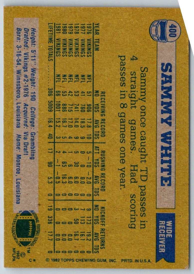 1982 Topps Sammie White