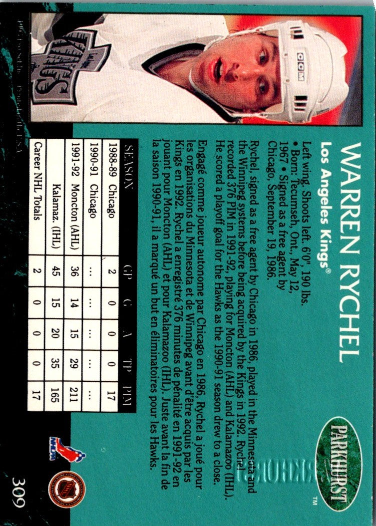 1992 Parkhurst Warren Rychel