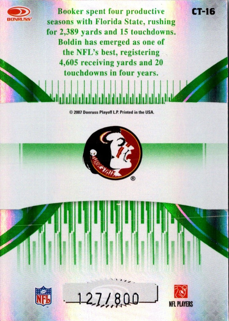2007 Donruss Elite College Ties Green Anquan Boldin/Lorenzo Booker