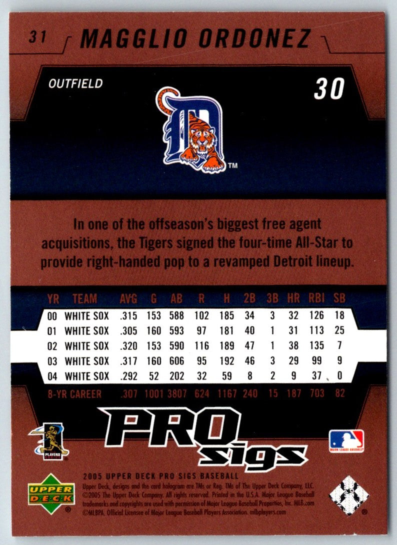 2005 Upper Deck Pro Sigs Magglio Ordonez