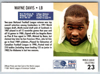 1991 Pro Set WLAF World Bowl Combo Wayne Davis #23
