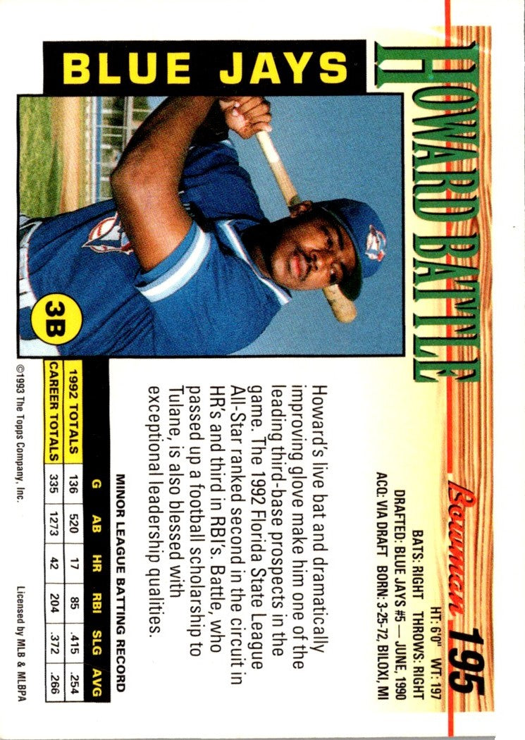 1993 Bowman Howard Battle