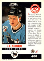 1992 Score Jean-Francois Quintin #488 Rookie