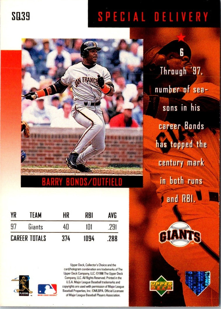 1998 Collector's Choice StarQuest Barry Bonds