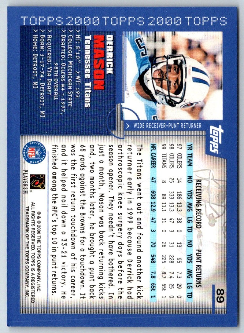 2000 Topps Derrick Mason