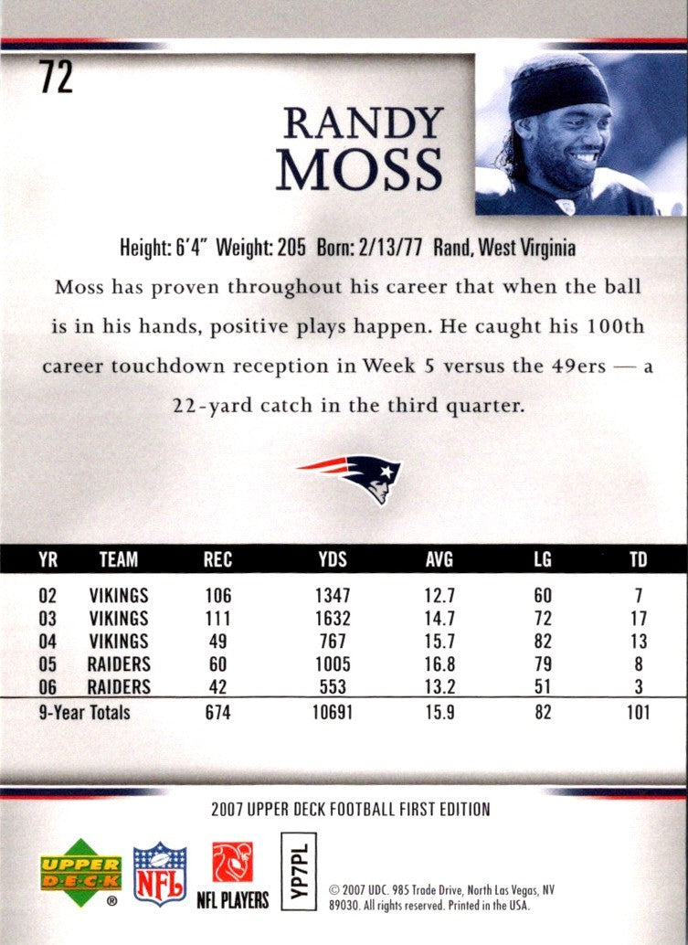 2007 Upper Deck First Edition Randy Moss