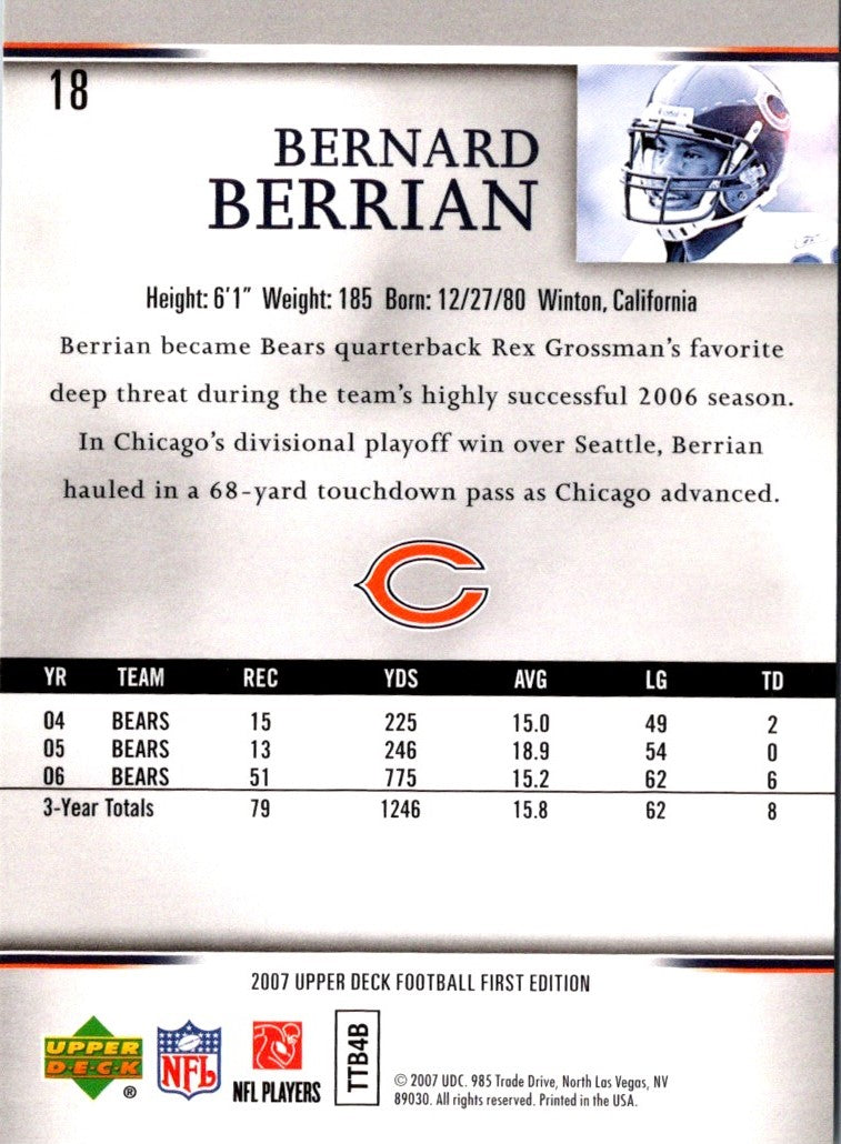 2007 Upper Deck First Edition Bernard Berrian