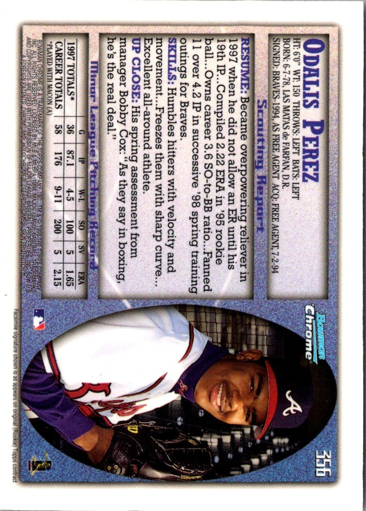 1998 Bowman Chrome Odalis Perez