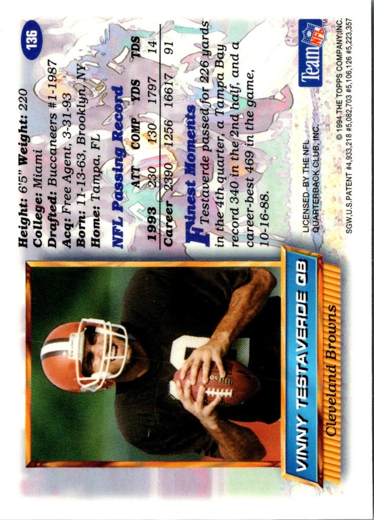 1994 Finest Vinny Testaverde