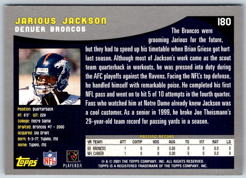 2001 Topps Jarious Jackson