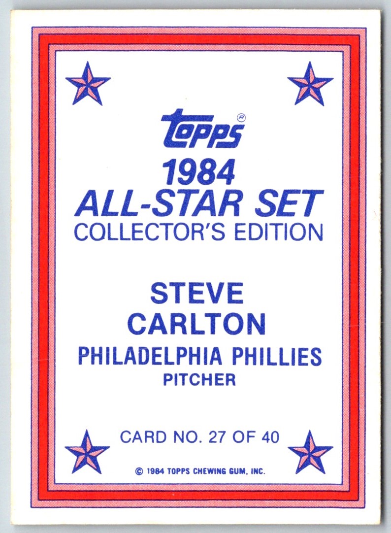 1984 Topps Glossy Send-Ins Steve Carlton