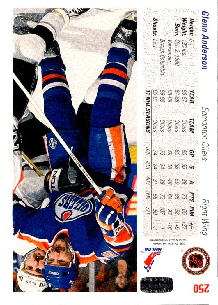 1991 Upper Deck Glenn Anderson