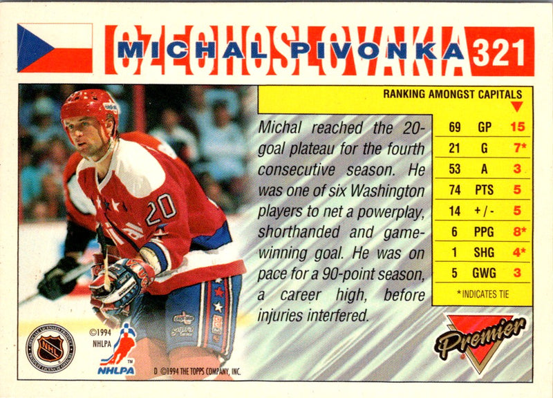 1993 O-Pee-Chee Premier Michal Pivonka