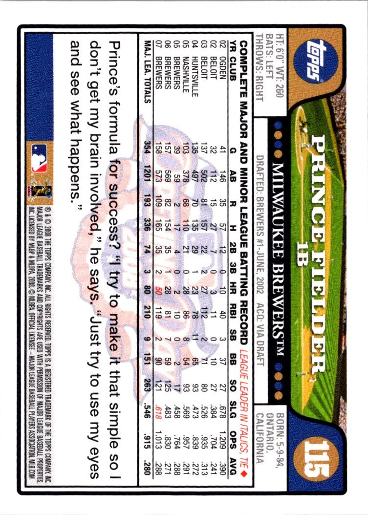 2007 Topps Turkey Red Prince Fielder