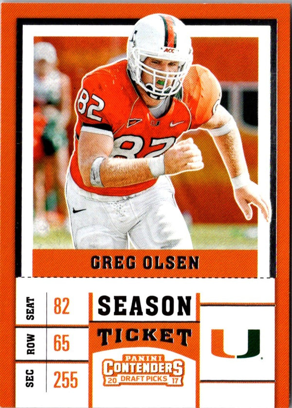 2017 Panini Contenders Draft Picks Greg Olsen #41