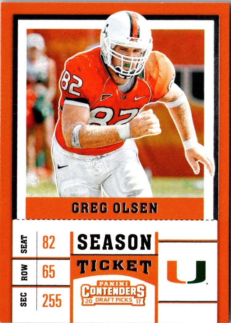 2017 Panini Contenders Draft Picks Greg Olsen