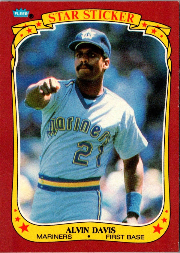 1986 Fleer Star Stickers Alvin Davis #29