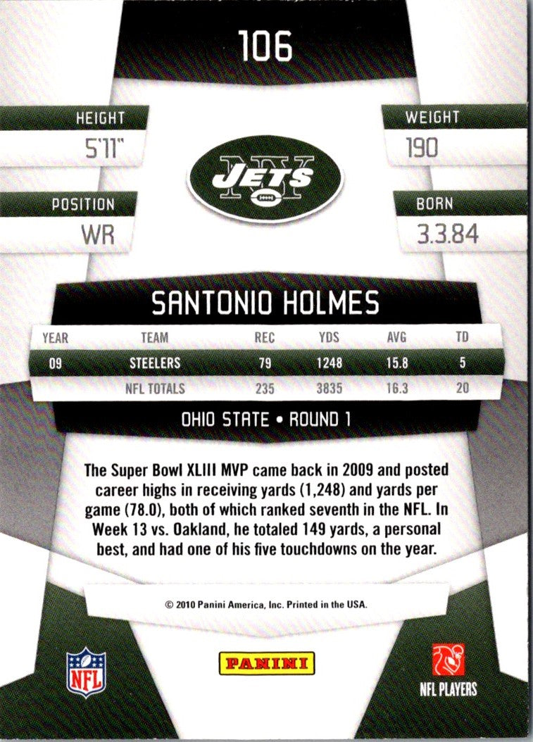 2010 Panini Certified Santonio Holmes