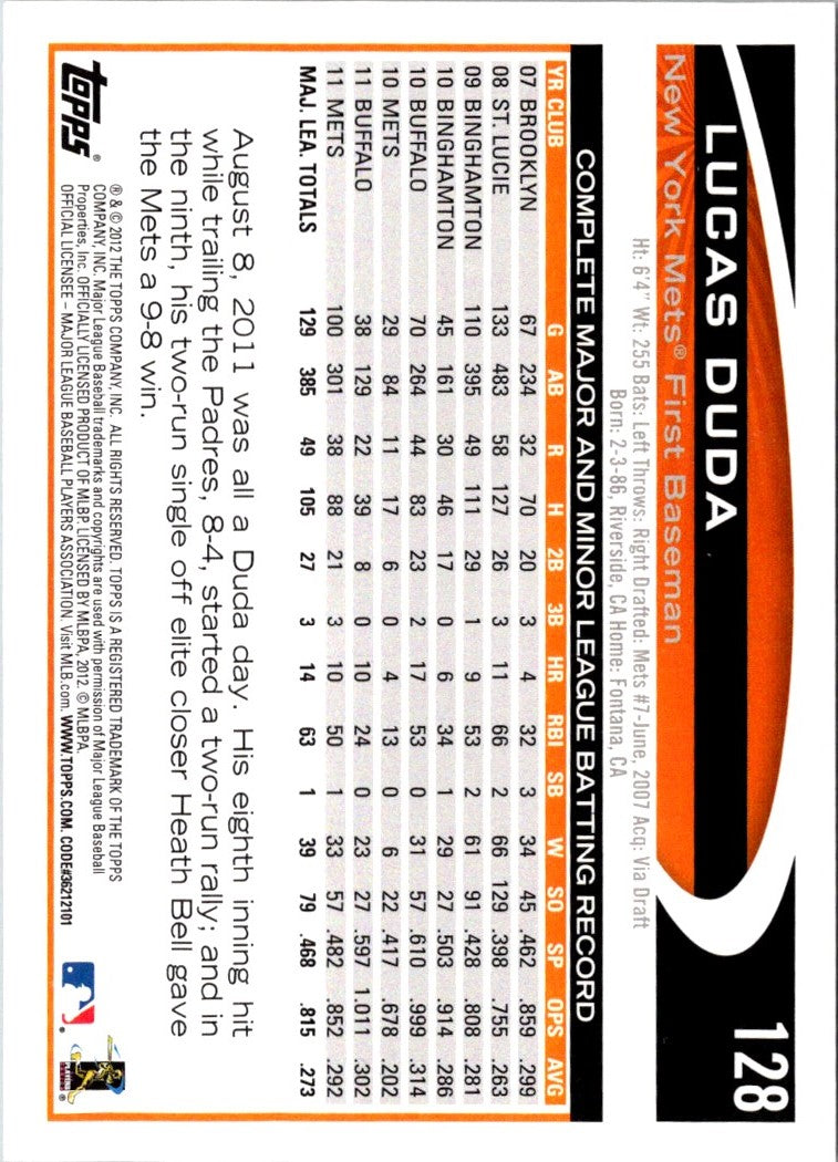 2012 Topps Lucas Duda