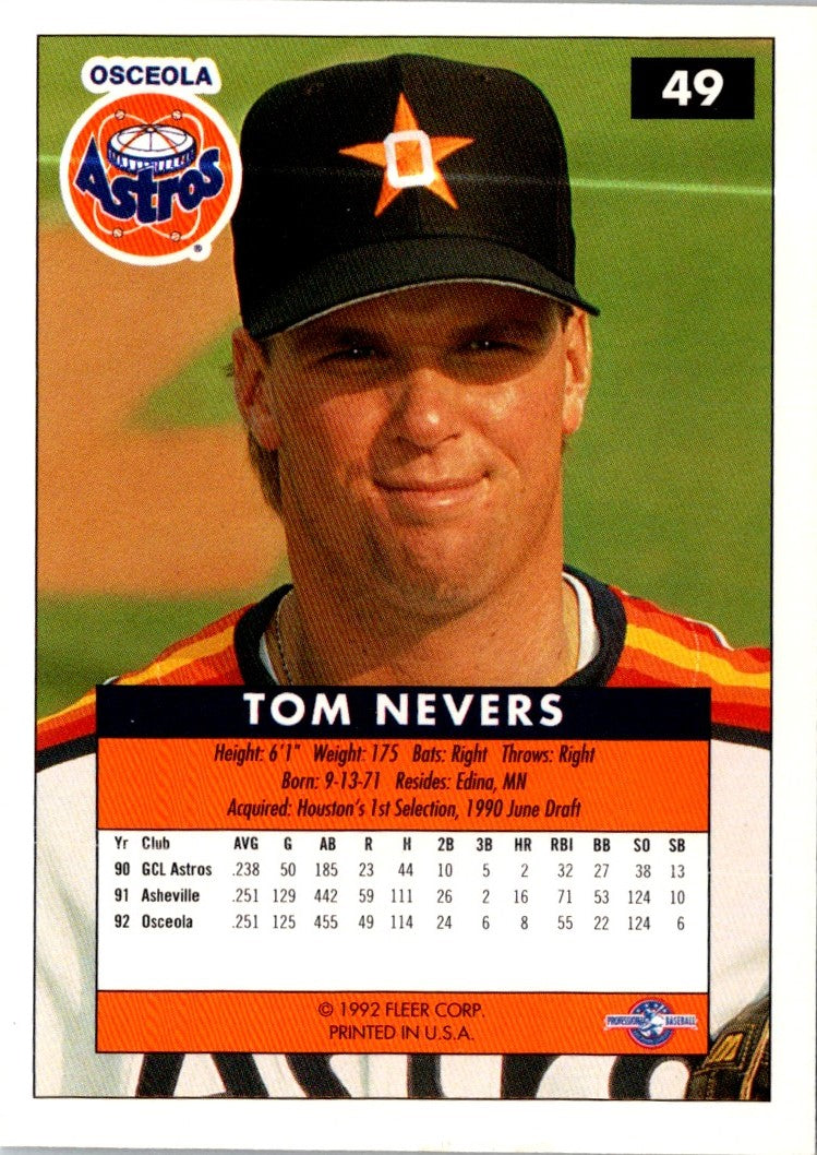 1992 Fleer Excel Tom Nevers