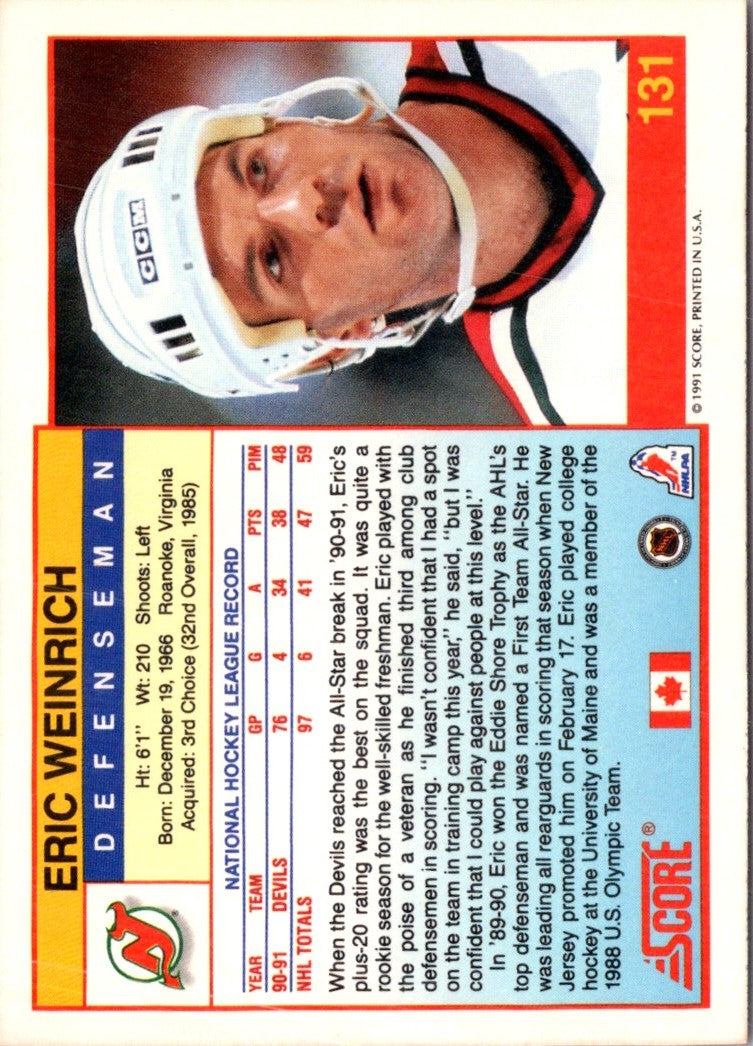 1991 Score Eric Weinrich