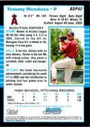 2005 Bowman Chrome Draft Picks & Prospects Tommy Mendoza