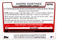 2012 Bowman Draft Picks & Prospects Chrome Andre Martinez #BDPP63