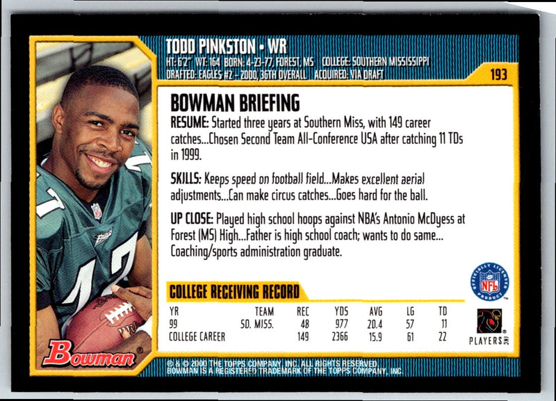 2000 Bowman Todd Pinkston