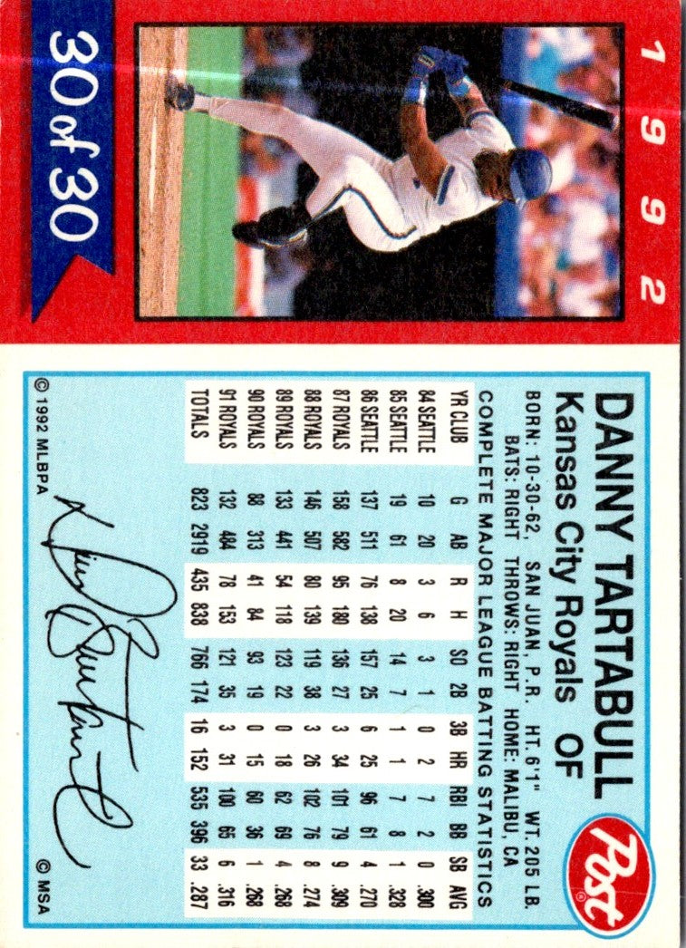 1992 Post Cereal Danny Tartabull