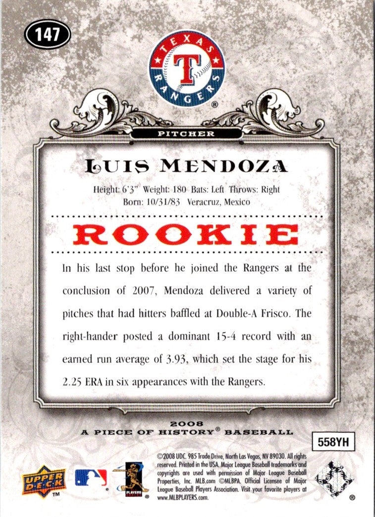 2008 Upper Deck A Piece of History Luis Mendoza