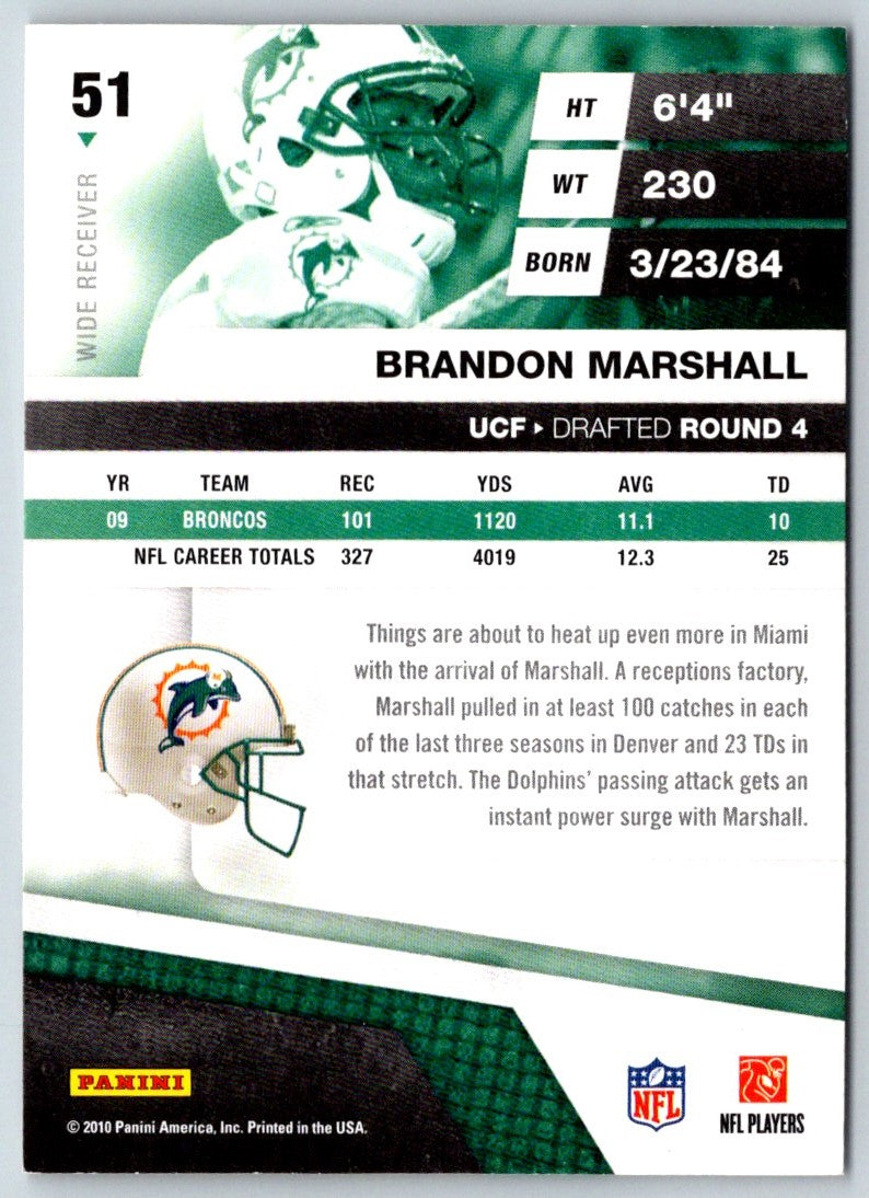 2010 Panini Absolute Memorabilia Brandon Marshall