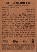 2001 Bowman Heritage Jermaine Dye