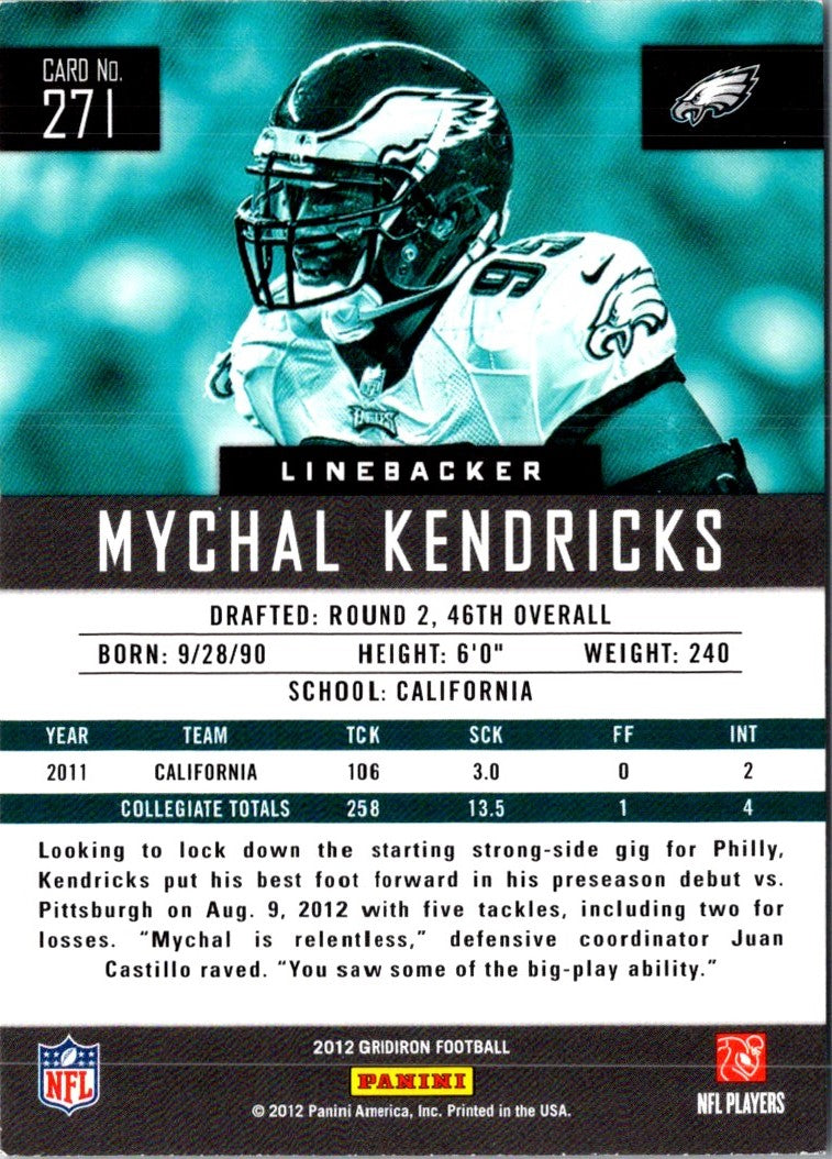 2012 Panini Gridiron Mychal Kendricks