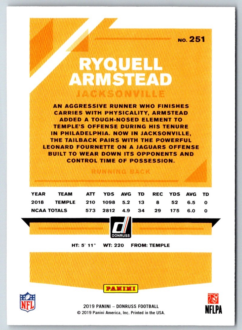 2019 Donruss Blue Press Proof Ryquell Armstead