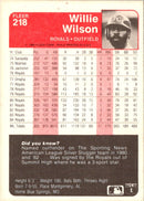 1985 Fleer Willie Wilson