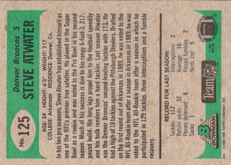 1991 Bowman Steve Atwater