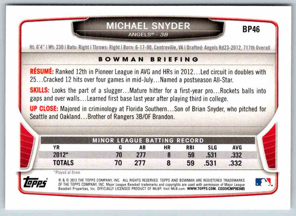 2014 Bowman Michael Snyder #BP46