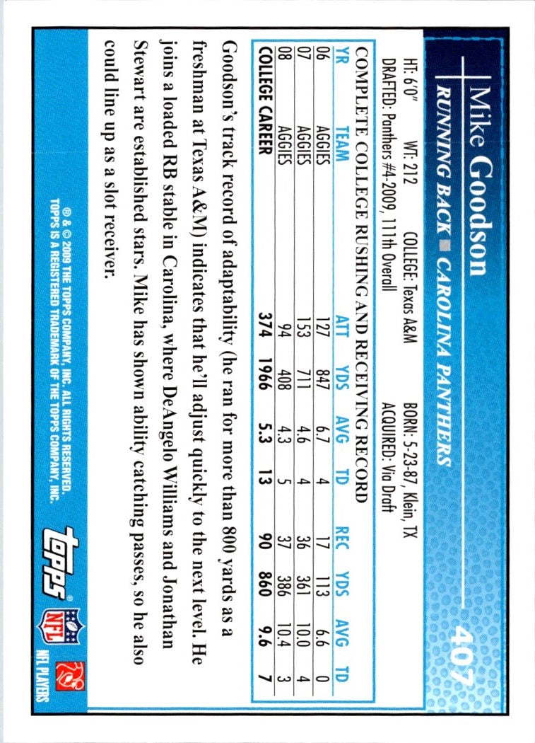 2009 Topps Mike Goodson