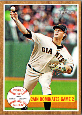 2011 Topps Heritage Matt Cain Dominates #233